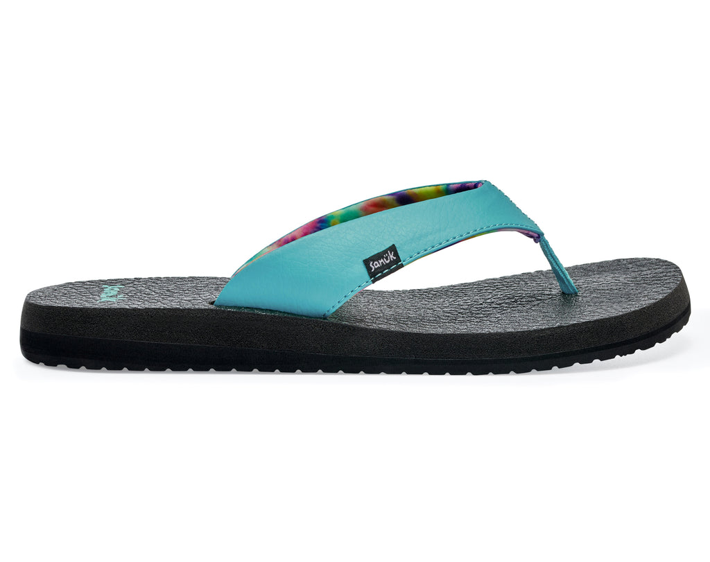 New Sanuk Yoga Mat Flip Flops Thong Sandals Size 9 Turquoise